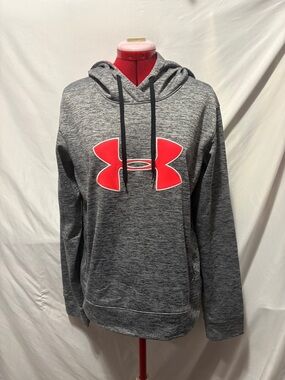 Under Armour Heather Gray Hoodie with Red Logo